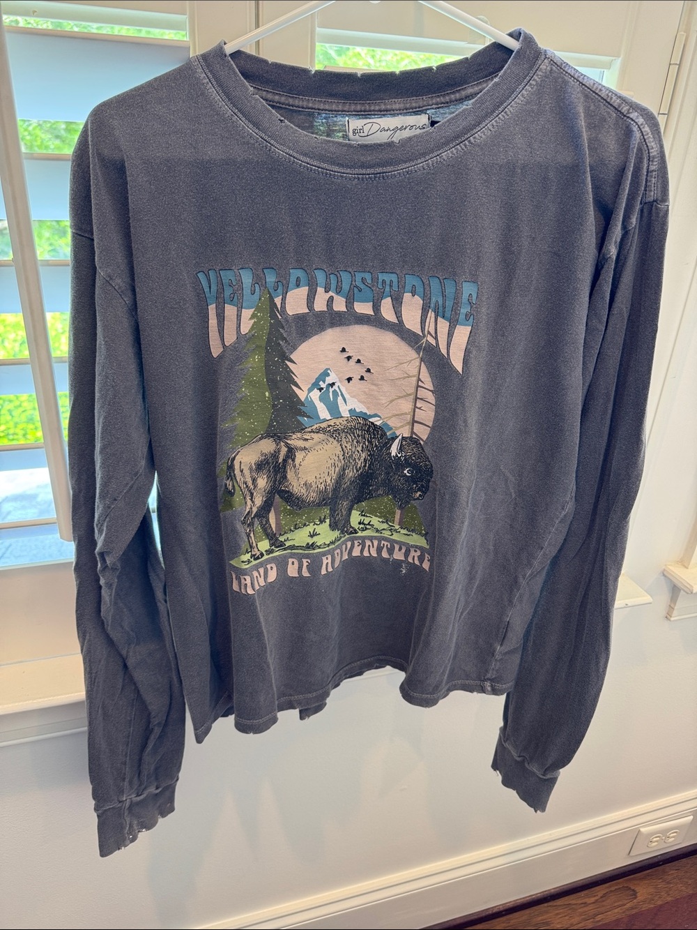 Girl Dangerous Yellowstone Long Sleeved Grey Tee XS